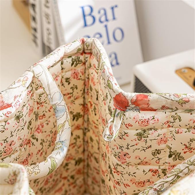Boho Fabric Storage Basket, Large Capacity Laundry Basket, 12.2'' x 10.23'' x 10.23'' Collapsible Laundry Hamper with Easy Carry Handles (Orange, L)