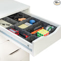 Rajas Goods Drawer Organizer Compatible with Ikea Alex Drawer Unit, 10-Piece Modular Felt Tray Organizer Set, Perfect Fit (Dark)