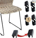 Rectangle U Shaped Chair Leg Tips Caps with Felt Pads,Furniture Feet Protector Slide Smoothly Glides No Scratches No Noise Protect Hardwood Floor,Fit 16mm(5/8inch) Diameter Tubular Leg (Black 8PCS)
