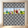 Magnetic Thermal Insulated Door Curtain with Detachable Visible Windows, Thicken Polyester Fiberfill & Durable Oxford Fabric, Hands Free Windproof Door Screen, Fit Doors Size Up to 72 x 80 Inch, Grey