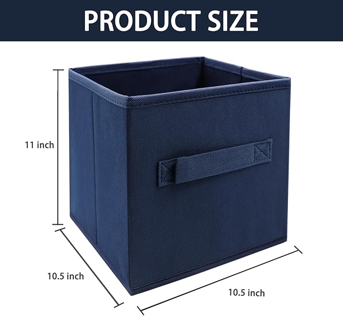 Collapsible Storage Cubes,Cube Storage Organizer 10.5 * 10.5 * 11inch，For home and office Collapsible Closet Shelf Organizers, Drawer Organizers(Blue)