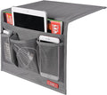 Zafit Bedside Storage Organizer, Table Cabinet Bedside Organizer Caddy for Remotes Phone Glasses (Classic 4 Pockets-Grey)