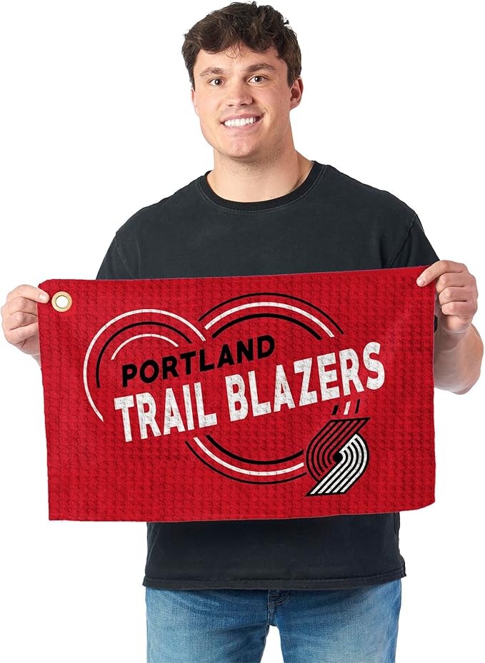 Northwest NBA Golf Towel – Official Licensed Microfiber Waffle Fabric, Absorbent 16x25 in Club Cleaning Accessory