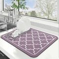WISELIFE Dish Drying Mat Super Absorbent Drying Mat Large Dish Drying Mats for Kitchen Counter Easy Clean Dish Mat Kitchen Drying Mat15"x 18" Stylish Purple