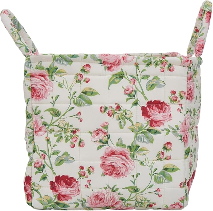 Boho Fabric Storage Basket, Large Capacity Laundry Basket, 12.2'' x 10.23'' x 10.23'' Collapsible Laundry Hamper with Easy Carry Handles (C Multi-Color 2, L)