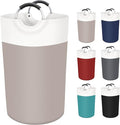 BlissTotes 90L Laundry Basket, Freestanding Laundry Hamper, Collapsible Dirty Clothes Hamper, Waterproof Fabric with Foam Protected Aluminum Handles for College, Dorm, Family (Brown)