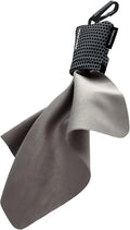 SPUDZ Ultra Microfiber Lens Cleaner – Closable Pouch, Clip-On, Washable – for Optics, Scopes, Glasses | Titanium, 6 x 6 Inch