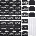 34 Pcs Plastic Basket Bin Label Clip on Removable Basket Label Clip with White Chalk Markers for Kitchen Pantry Storage Fabric Box Hanging Bin