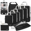 Gonex Compression Packing Cubes, 3pcs/4pcs Expandable Storage Travel Luggage Bags Organizers