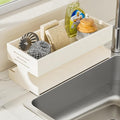 BREIS Sponge Holder for Kitchen Sink, Caddy Organizer with Rag Holder, Countertop Self-Draining Sponge Caddy, Rustproof Sink Storage Rack for Soap Dispenser Storage Accessories (Heavy Duty-White)