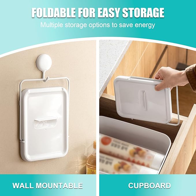 Foldable Pot Lid Organizer with Spoon Rest, Heat-Resistant & Nonslip ABS Utensil Holder for Stovetop and Countertop, White Kitchen Space Saver ﻿