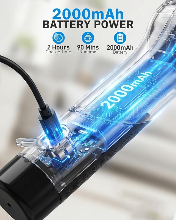 Electric Spin Scrubber, 3-Speed Cordless Shower Scrubber with Long Handle & 10 Replaceable Brush Heads, 90 Mins Runtime & Full-Body IPX7 Waterproof Shower Cleaner Brush for Bathroom Kithchen