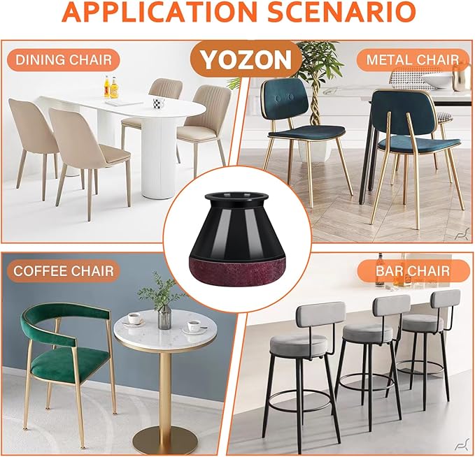 Chair Leg Floor Protectors Chair Leg Protectors for Hardwood Floors Felt Silicone Caps Strengthen Bottom Protection Anti-Scratch Reduce Noise 32 Pack Black Round Medium Fit 3/4" to 1-3/16" (19-30mm)