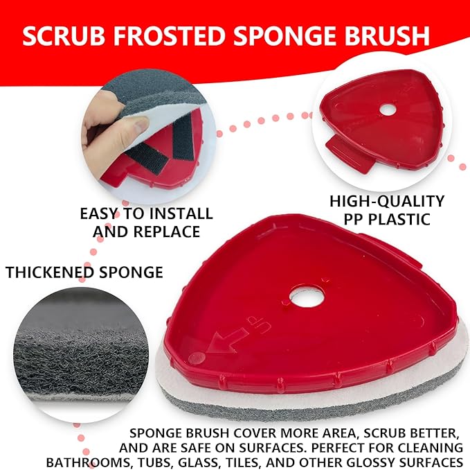 5 Pack Spin Mop Replace Head for O Cedar EasyWring 1 Tank, Includes 2 Microfiber Mop Replacement Refill, 2 Prone to Foaming Scrubber Sponge Brushes & 1 Connector for Kitchen, Bathrooms, Glass