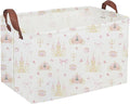 Rectangular Pink girl princess basket,Pink Baskets,Collapsible waterproof storage basket,Books Box,Girl room Decor,Gift Baskets(Pink Princess)