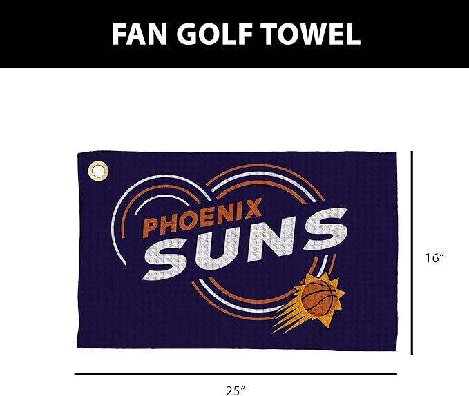 Northwest NBA Golf Towel – Official Licensed Microfiber Waffle Fabric, Absorbent 16x25 in Club Cleaning Accessory