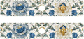 Kitchen Sink Splash Guard 2 PCS 30 Inch Sink Faucet Mat Splash Guard for Bathroom Countertop Water Absorbent Foldable Cuttable Soft Washable Royal Floral Blue and Yellow Tile