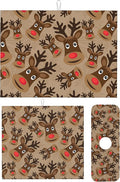 3Pcs Christmas Reindeer Dish Drying Mat & Kitchen Sink Splash Guard Faucet Mat For Kitchen Counter Absorbent Microfiber Dishes Pad Dish Drainer Rack Mats Fast Dry Kitchen Accessories