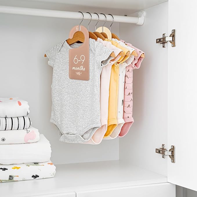 Whaline Acrylic Baby Closet Dividers Boho Hanging Acrylic Infant Clothes Hanger separators Baby Closet Organizers Thicken Baby Wardrobe Organizers for Home Nursery Supplies, 6.7 x 3 Inch, 8Pcs