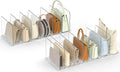 Bag & Purse Organizer for Closet: Adjustable Clear Handbag Storage Shelf - Plastic Clutch Dividers for Closet Organizers and Storage - Keep Carteras & Pocketbook Upright
