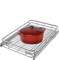 JOWBOOW Cabinet Pull Out Shelves (14" W x 21" D), Heavy-Duty Pull Out Shelves for Kitchen Cabinets, Chrome-Plated Steel Slide Out Shelf