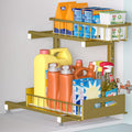 Under Sink Organizer, 2-Tier Premium Metal Pull-Out Racks with Adjustable Height, Heavy Duty Sliding Bin for Bathroom and Kitchen Cabinet Storage, Rust Resistant 1 Pack