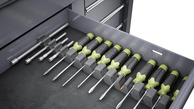 ToolBox Widget Screwdriver Organizer Pro Series 4.0 – Magnetic Holder for Tool Drawers – Modular Toolbox Organizer System – Tool Storage for Professional & DIY Mechanics - 6 Pack, 72 Holders