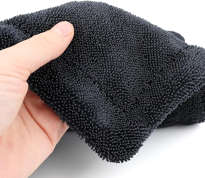 1200GSM Microfiber Car Drying Towel, Double-Twist Loop, Ultra-Absorbent, Quick-Dry, Lint- & Streak-Free, Scratch-Safe, for Car Wash & Detailing (1 Pack) (Dark Grey, 24" x 36")
