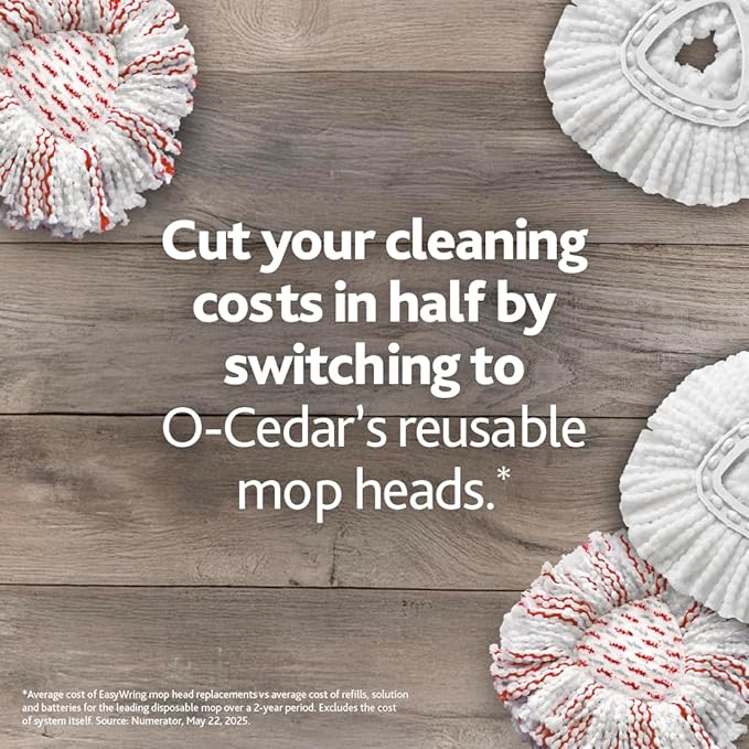 O-Cedar EasyWring Deep Clean Refill (1-Pack) | 40% More Cleaning Power | Microfiber Mop Refill Compatible with O-Cedar EasyWring Spin Mop & Bucket System