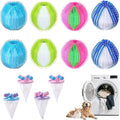 12PCS Pet Hair Remover for Laundry,Reusable Laundry Pet Hair Catcher,Dog Hair Remover for Laundry,Washing Machine Lint Catcher for Dog & Cat Hair,Effectively Removes Lint,Hair and Debris from Clothes