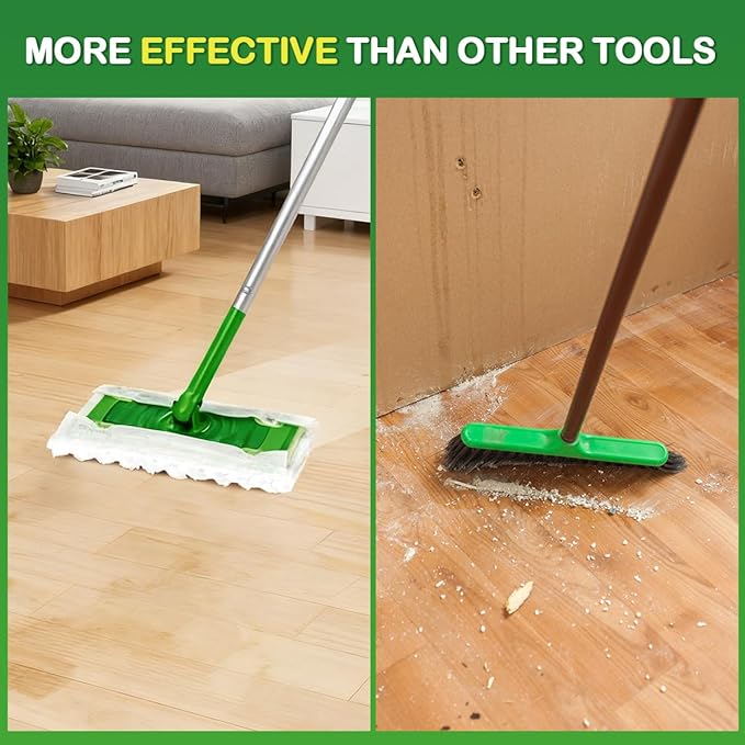 Heavy Duty Dry Sweeping Cloths Refills Compatible with Swiffer Sweeper, Multi Surface Pet Dry Pads Refill, Floor Cleaner for Dust, Hair, Dirt, Disposable Duster Mop Pad - 32 Count