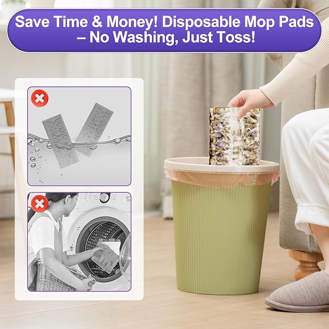 25 Count Disposable Power Mop Pads for Swiffer Power Mop Pad, 14-Layer Thickened, Spray Cleaning Repalcement Mopping Pads for All Finished Floors