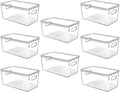Clear Plastic Storage Bins with Lids, Perfect for Kitchen Organization or Pantry Organization and Storage, Stackable Fridge Organizer Bins, Storage Containers for Organizing, Cabinet Organizers