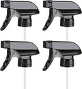 HOMBYS 4 Pack Black Trigger Sprayers Replacement Spray Nozzles with Mist Stream Sprayer for 8oz/16oz Glass Spray Bottles for Home, Kitchen, Garden and Office,Cleaning Solutions-Quality Sprayer