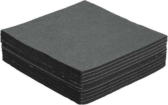 uxcell Felt Furniture Pads, 10Pcs 7.87" x 7.87" Adhesive Backed Felt Non-Slip Anti-Scratch Chair Leg Protectors for Protecting Hardwood Floor, Black