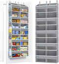 PureSpace 5-Tier Over The Door Organizer with 10 Side Mesh Pockets & Clear Windows, 80 lbs Weight Capacity Hanging Storage for Bathroom, Bedroom, Nursery, Kitchen, Organize Shoes, Diapers(Grey)