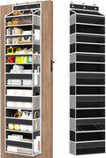Over The Door Organizer, 7 Tier Door Hanging Organizers with 7 Large Pockets 12 Side Pockets, Behind Door Storage Hanging Shelves for Closet Bathroom Bedroom Nursery