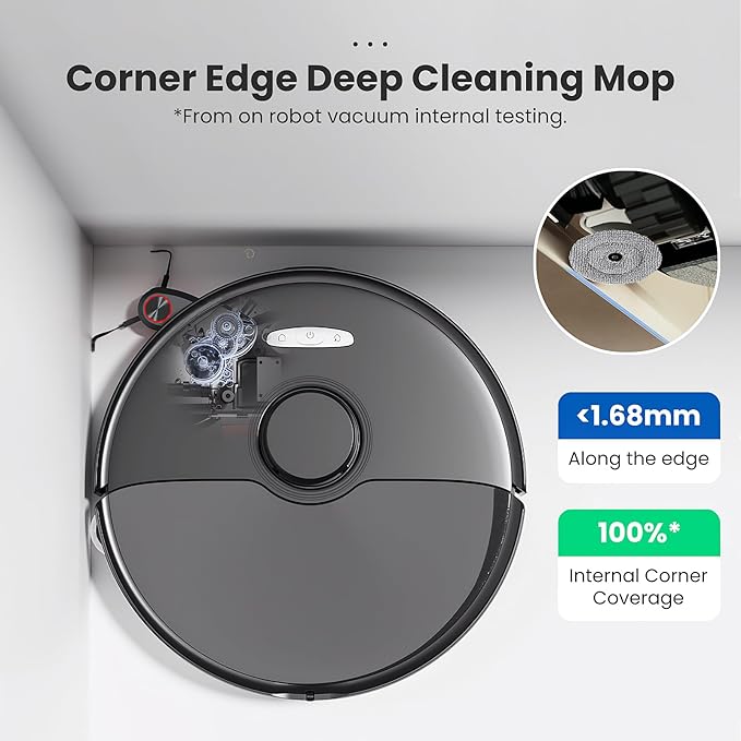 12 Pack Mop Pads Refills for Roborock S8 MaxV Ultra / S8 Max Ultra Robot Vacuum, 6 Pack Mop Cloth with Dual Sonic Vibrations Modules, 6 Pack Edge Mop Pads Accessories