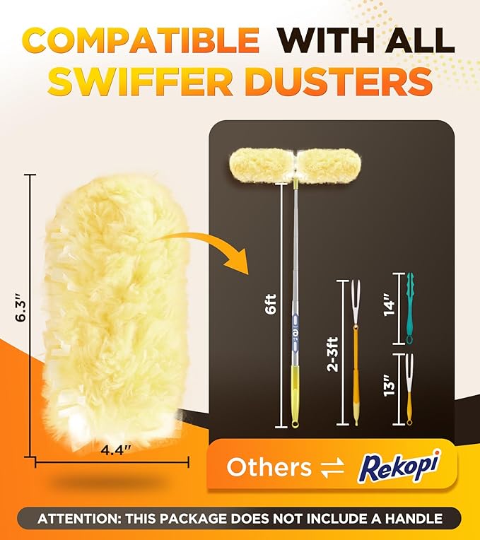 60 Count Heavy Duty Duster Refills for Swiffer, Multisurface 360° Larger Size Dusters with 4X Microfibers, Unscented Disposable Dusters for Cleaning Home, Blinds, Fans, Corners (Only Duster)