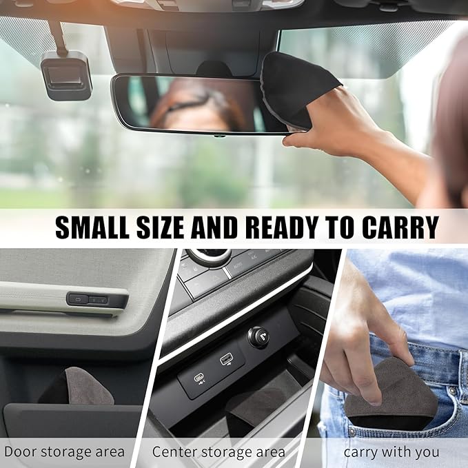 Car Screen Cleaner, Square Microfiber Touch Screen Cleaner Cloth, Reusable Automotive Screen Cleaning Pad Cloth Wipes for Dashboard Display Phones Tablet, Car Accessories (Square)
