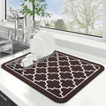 WISELIFE Dish Drying Mat Super Absorbent Drying Mat Large Dish Drying Mats for Kitchen Counter Easy Clean Dish Mat Kitchen Drying Mat15"x 18" Stylish Chocolate