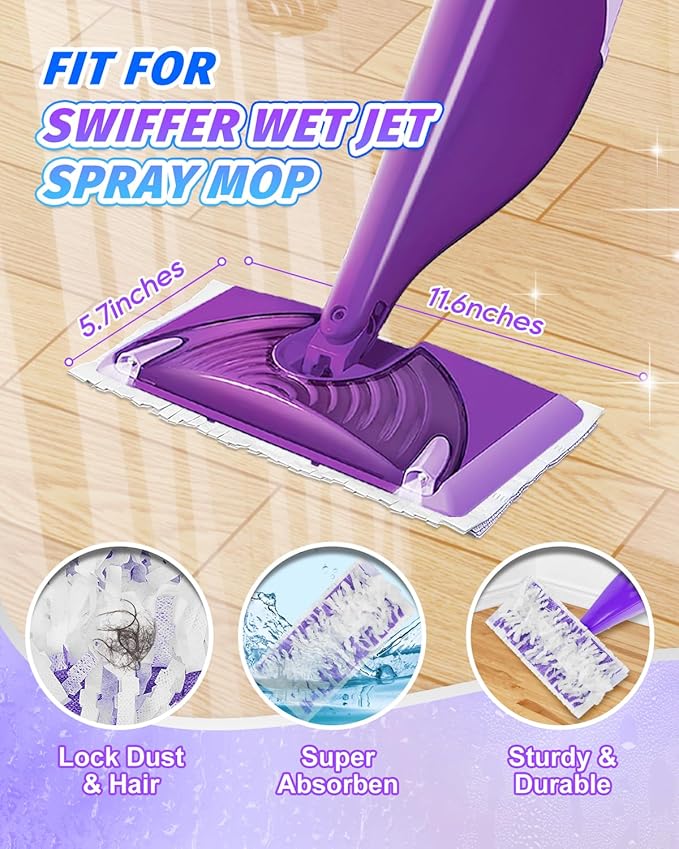 20 Pack Disposable Mop Pad Refills for Swiffer Wet Jet Spray Mop，Dry&Wet Mopping Pad Compatible with Swiffer Wet Jet Multi Surface WetJet Pad for Floor Cleaning
