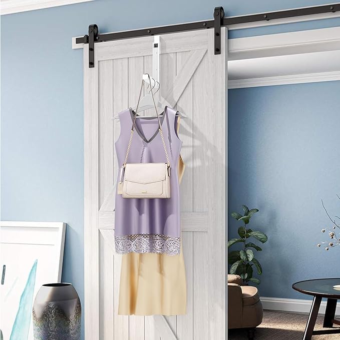 ZMBESUP Over The Door Hanger Folding Clothes Drying Rack, Folding Hanging Coat Rack for Indoor Laundry Room Compact Small Space Foldable Portable Clothing Hanger Hook Collapsible- 2 Pack (White)