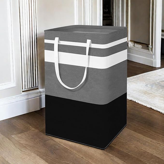 2-Pack Foldable Laundry Basket,Large Laundry Baskets with Handles,Waterproof Laundry Hamper,Collapsible Laundry Hampers for Clothes Organizer 80L (Black&Purple)