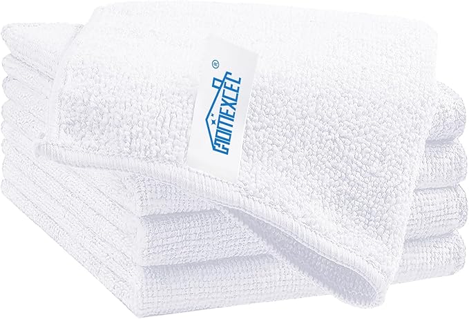 HOMEXCEL White Microfiber Cleaning Cloth, 5 Pack Cleaning Towels for Kitchen, Lint Free, Scratch-Free, Highly Absorbent, and Reusable Cleaning Rags for House, Window and Glass, Cars, 11.5 X11.5 inch