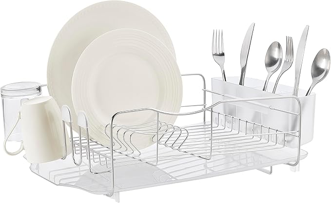 Polder Advantage 3-Piece Stainless Steel Dish Rack, Kitchen Organization and Storage, Dish Drying Rack for Kitchen Counter, 20.3" x 13.8" x 6.3"