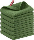 Nialnant 6 Pack Kitchen Towels,Large 100% Cotton Hand Towels,Absorbent Dish Towels for Drying Dishes-Green
