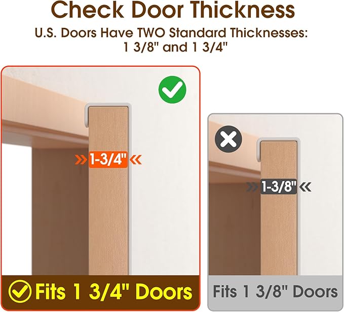 CHAUNCEY HOME Long Over The Door Hooks Hanger with 15.75" Arms for Easier Access by Shorter, Heavy Duty Door Hanger for Coat, F16U, Fits Standard 1 3/4'' Doors, Towel Racks for Bathroom, Black