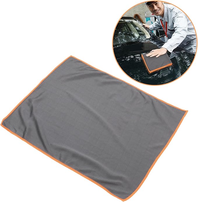 Zerodeko Car Microfiber Cleaning Cloth Orange Absorbent Towel for Car Glass and Interior, Lint-Free Microfiber Cleaning Rag for Automotive Detailing and Household Use