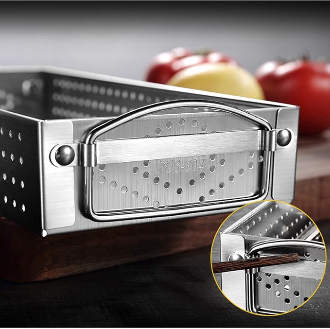 Large Mesh Cutlery Tray- 304 Stainless Steel Kitchen Utensil Drawer Organizer/Silverware Storage Kitchen Utensil Flatware Tray - 12.0x5.5X2.0 Inch